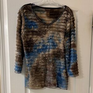 Multiples Earthy Tones Textured Top